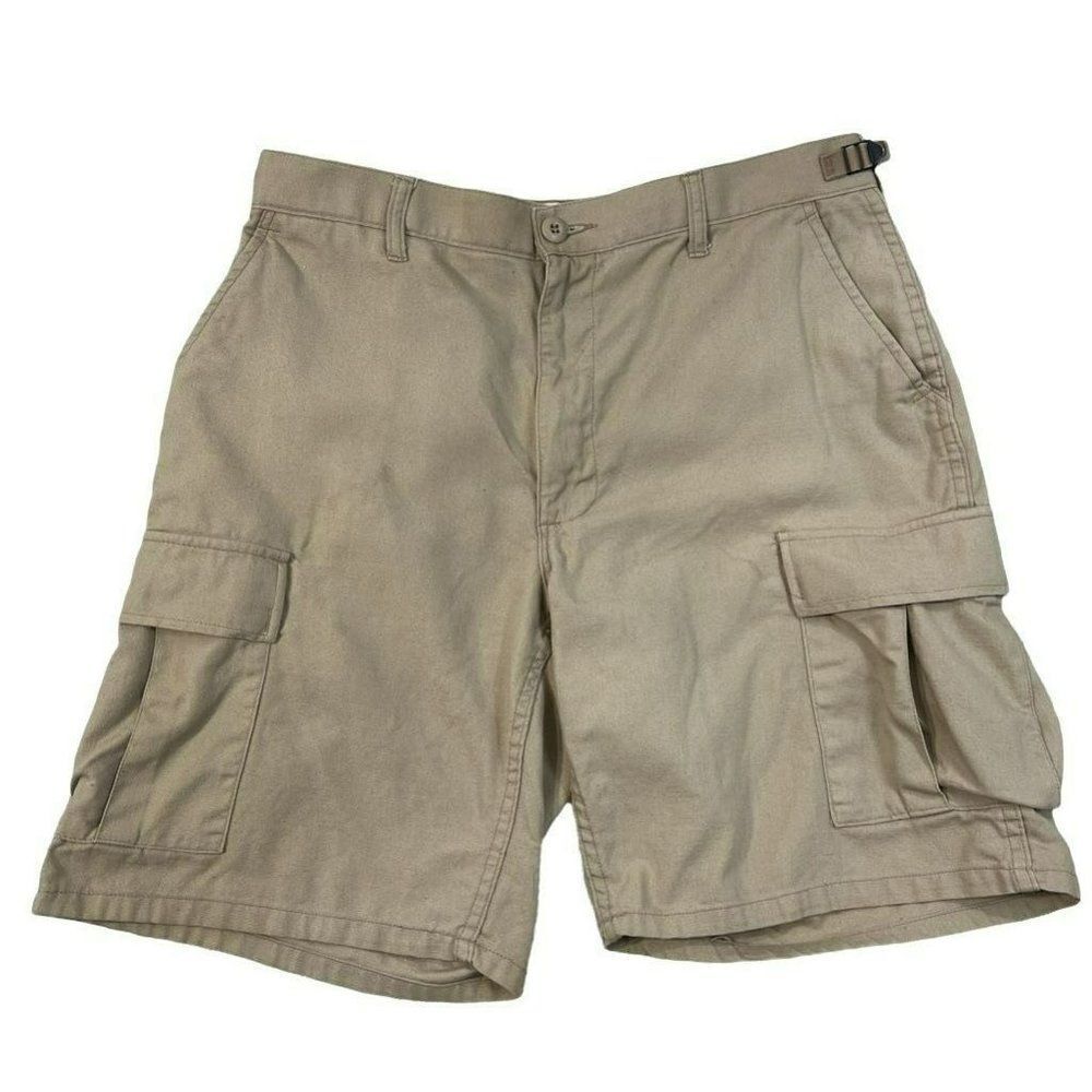 Propper Mens Cargo Shorts Beige Flat Front‎ Pockets 100% Cotton Medium